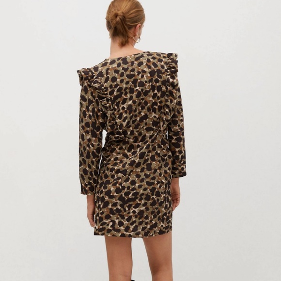 Mango Wrap Dress in Animal Print - Picture 2 of 4